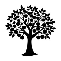 Fototapeta premium Apple Tree Silhouette vector illustration