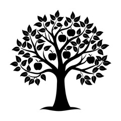 Obraz premium Apple Tree Silhouette vector illustration