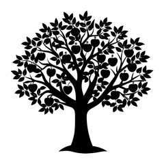 Obraz premium Apple Tree Silhouette vector illustration