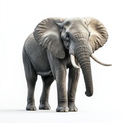 Obraz premium Pixelated African Elephant on White Background