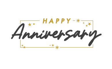 Happy anniversary greeting banner. Elegant modern calligraphic text.