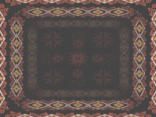 vintage ethnic indonesia minangkabau background illustration with frame