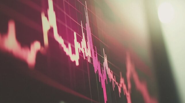 Abstract Digital Stock Market Graph with Trend Lines and Data Points