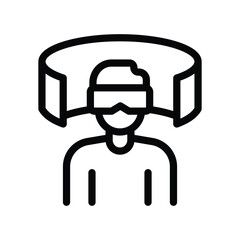 6 virtual reality line icon illustration vector graphic.eps