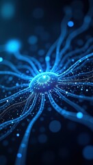 Futuristic depiction of vibrant energy pulses in a surreal digital landscape