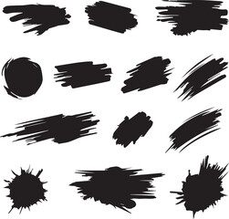 black brush strock set