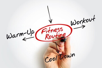 Fitness Routine Mind Map – Warm-Up, Workout, Cool Down, Perfect for health blogs, gyms, or...