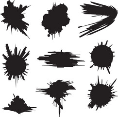 black brush strock set