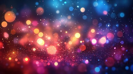 Obraz premium Abstract Festive Background with Colorful Bokeh Lights and Glitter