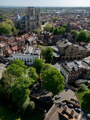 Aerial view of the City of York in northeast England