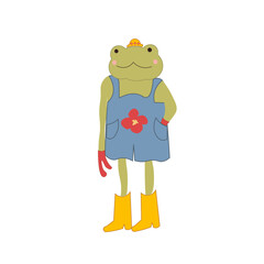 cute frog cartoon character illustration