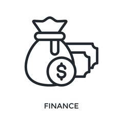 Finance Icon Outline Style. Vector Illustration For Graphic Design