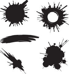 black brush strock set