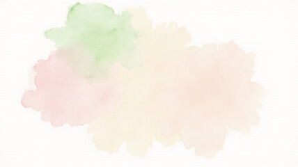 Gouache abstract background with soft splashes in green and pink