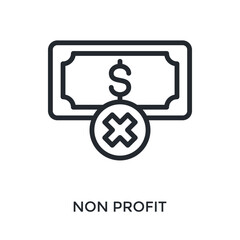 Non Profit Icon Outline Style. Vector Illustration For Graphic Design