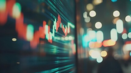 Colorful Stock Market Data Visualization with Blurred Background