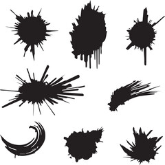 black brush strock set