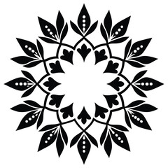 Elegant Black and White Floral Mandala Design Perfect for Invitations, Cards, and More