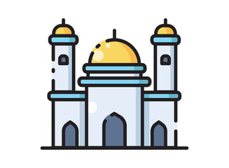 set icon of an Building Mosque Fill Style