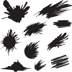 black brush strock set