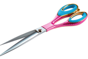 Pink Teal Scissors Sharp Blades Stylish Design Professional Hair Cutting on transparent background