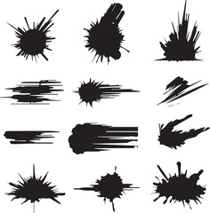 black brush strock set