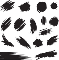 black brush strock set