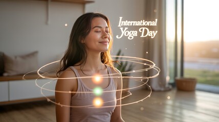 International Yoga Day, Woman Practicing Meditation 
