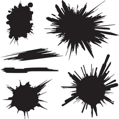 black brush strock set