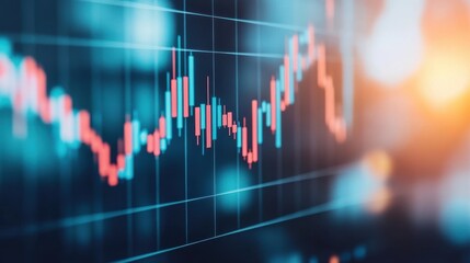 Financial Data Visualization with Colorful Stock Market Chart
