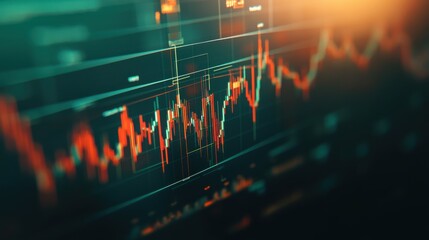 Obraz premium Abstract Financial Market Data Visualization with Market Trends