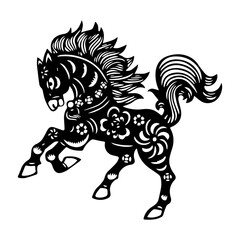 China zodiac silhouette Horse icon