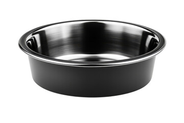 Elegant Black Stainless Steel Pet Bowl Modern Design Durable Easy on transparent background