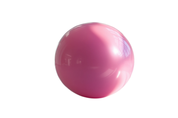 Pink Sphere Glossy Orb 3D Render Perfect Circle Bubble Ball Realistic on transparent background