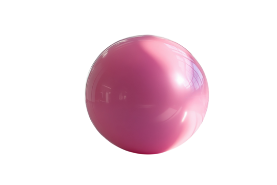 Pink Sphere Glossy Orb 3D Render Perfect Circle Bubble Ball Realistic on transparent background