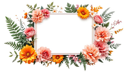 Floral frame with blank space for text or image.