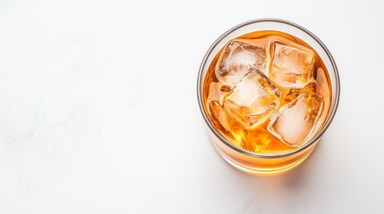 Refreshing iced tea mocktail with lemon and ice cubes perfect beverage for summer gatherings