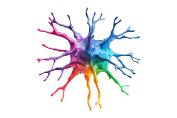 Obraz premium Human Brain Colorful Neuron isolated on transparent background 