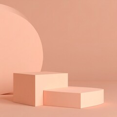 The image displays a minimalist, geometric composition with a soft, monochromatic