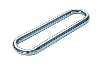 Polished Chrome Oval Metal Handle Modern Design on transparent background