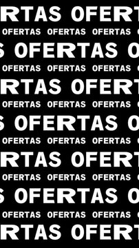 ofertas texto flexible fondo negro  en movimiento