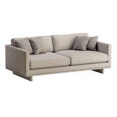 A white couch with pillows on it
