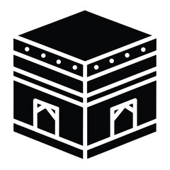 Cubic Structure Islamic Religious Building Icon