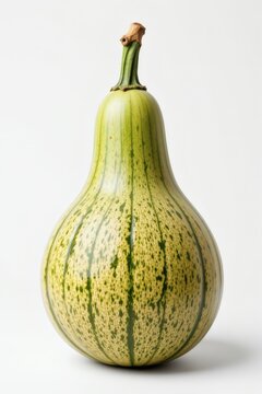 a pointed gourd, white background, green shape, tender flesh, 4k resolution