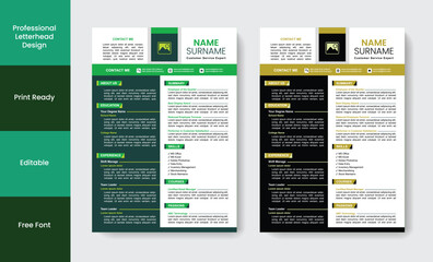 Professional unique resume design template