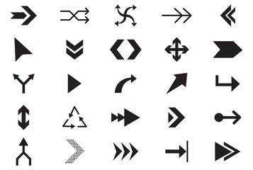 Set of arrows, arrows different. Arrow icon. Vector illustration