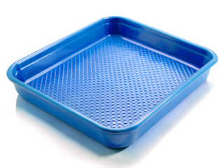 empty plastic container tray isolated on a white background. PNG Transparent file type with high definition quality Available.