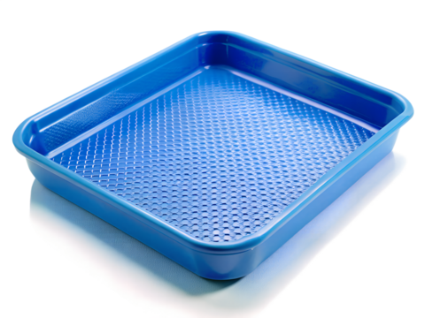 empty plastic container tray isolated on a white background. PNG Transparent file type with high definition quality Available.