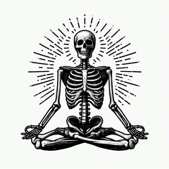 Meditating Skeleton Enlightenment Reached in Death