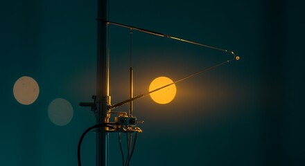 Abstract depiction of scientific experimentation under atmospheric conditions